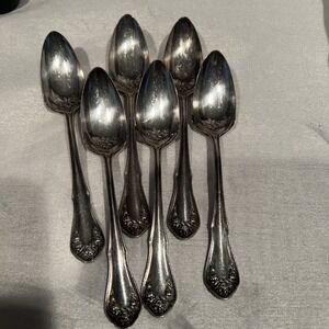 Vintage - 6‎ Oneida Silverplate Bridal Rose Spoons